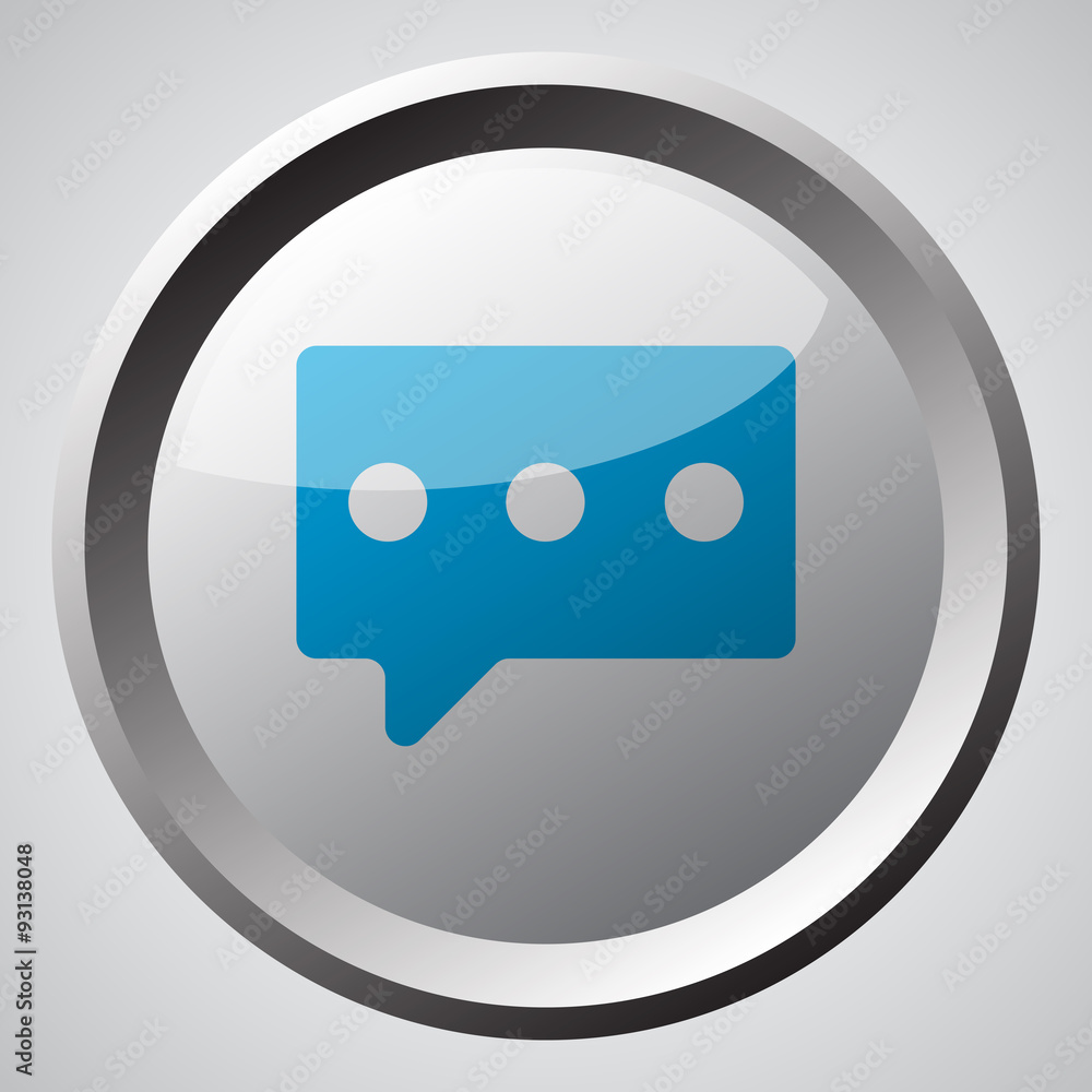 Web button with blue Message icon Web button with blue Message icon