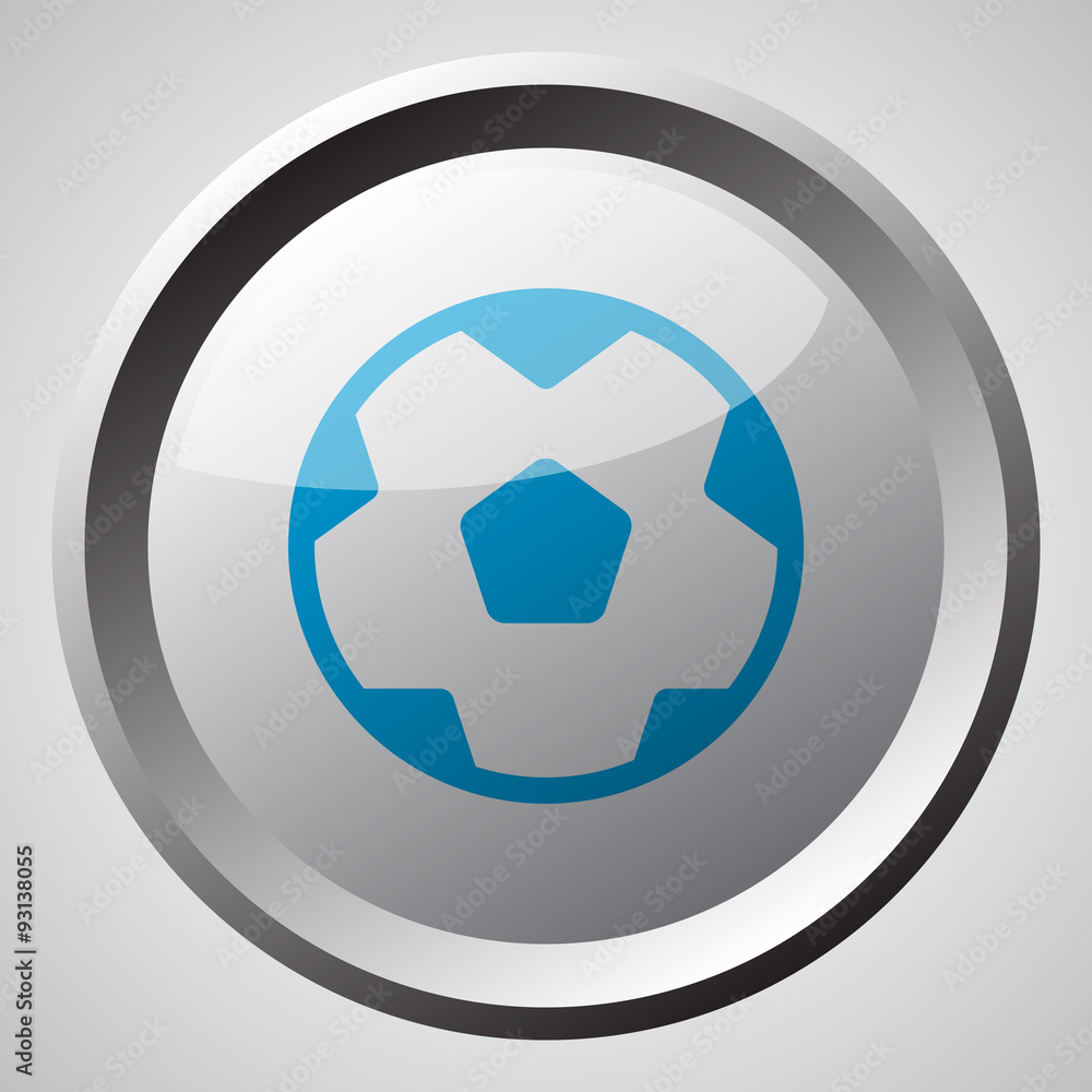 Web button with blue Soccer Ball icon Web button with blue Soccer Ball icon