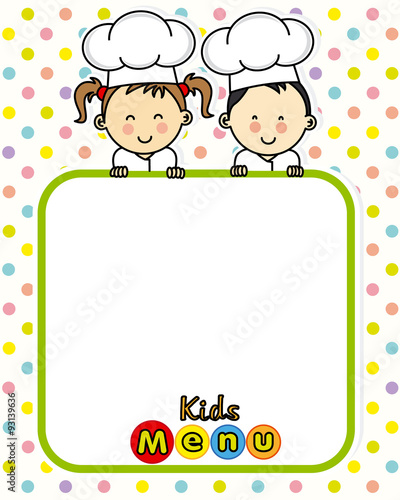 kids menu. space for text
