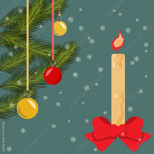 Christmas card with fir branches