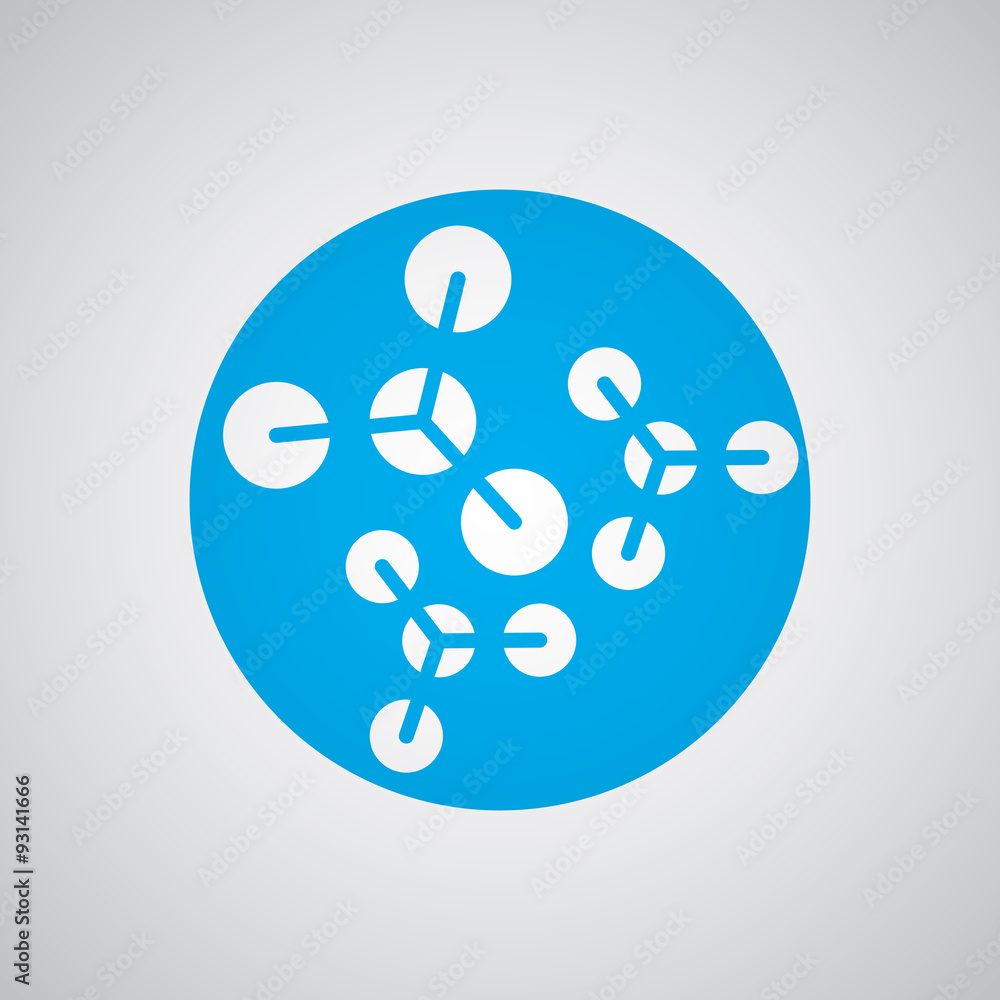 Flat blue Molecules icon Flat blue Molecules icon