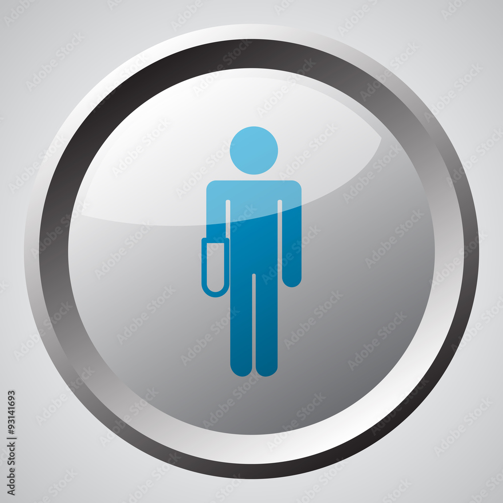Web button with blue Hand icon Web button with blue Hand icon