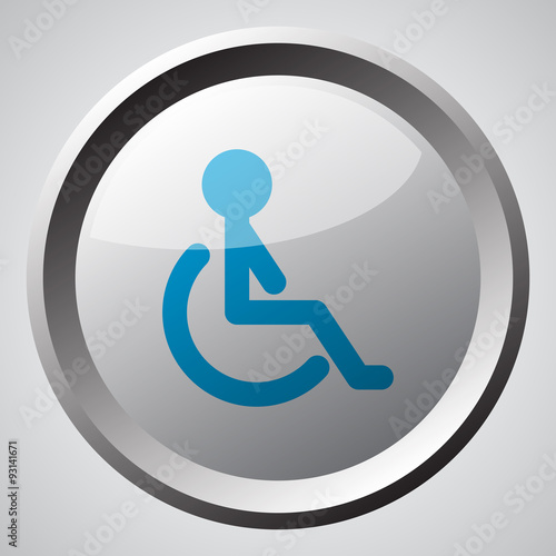 Web button with blue Wheel Chair icon