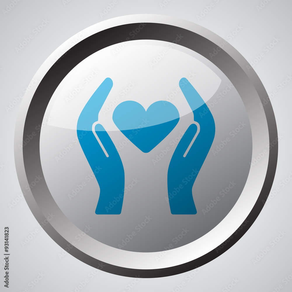 Web button with blue Heart Rate icon Web button with blue Heart Rate icon