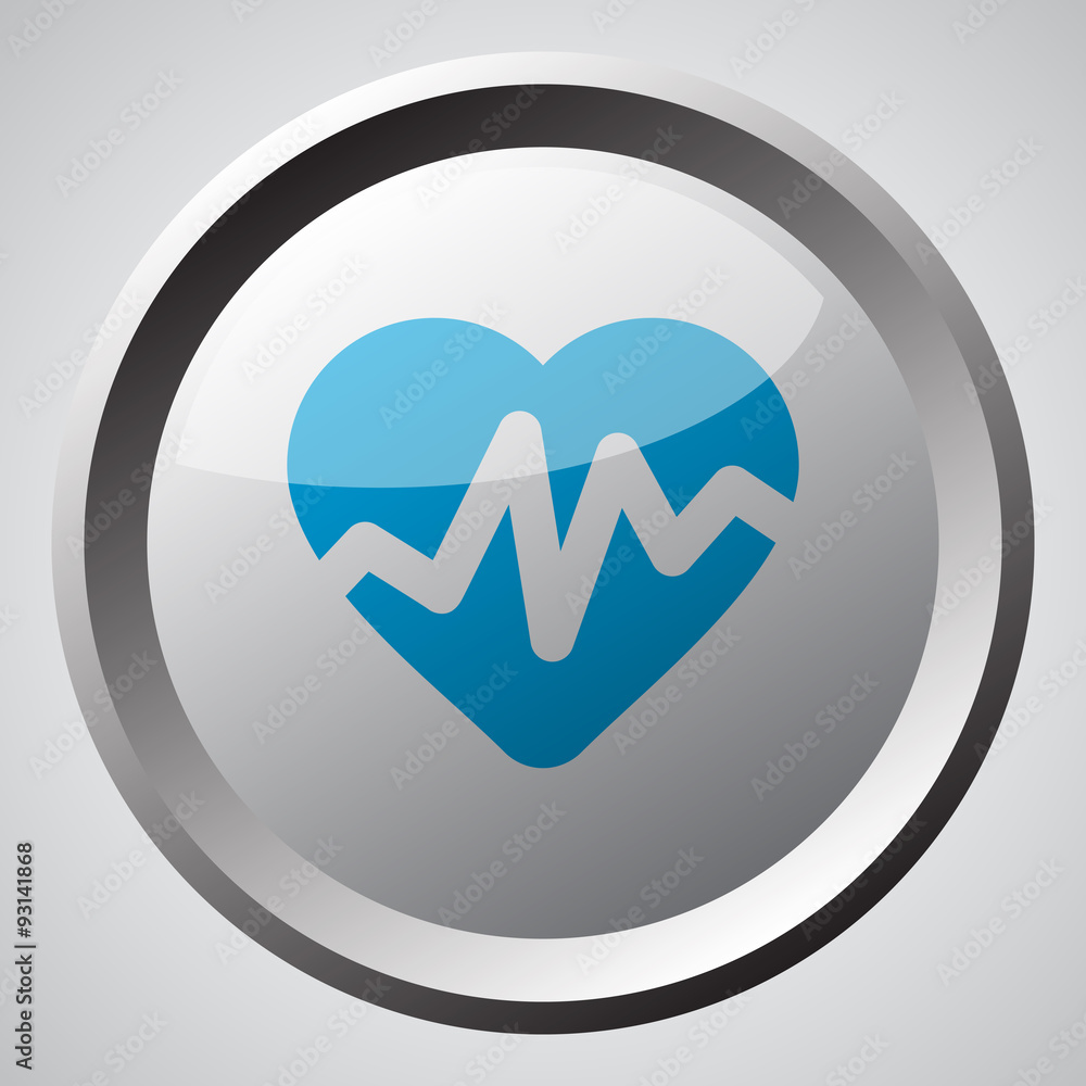 Web button with blue Heart Rate Pulse icon Web button with blue Heart Rate Pulse icon
