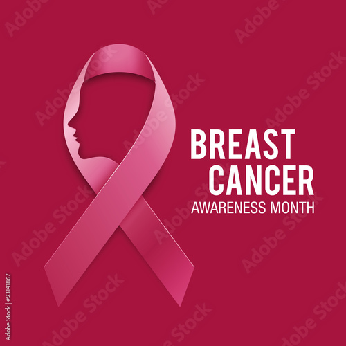Breast Cancer Awareness Ribbon Background. Vector illustration photo