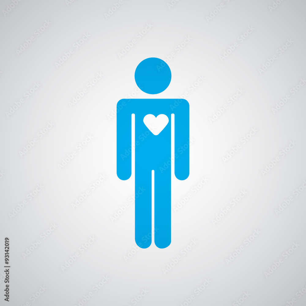 Flat blue Heart icon Flat blue Heart icon