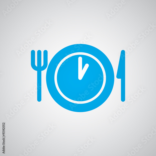 Flat blue Lunch Time icon