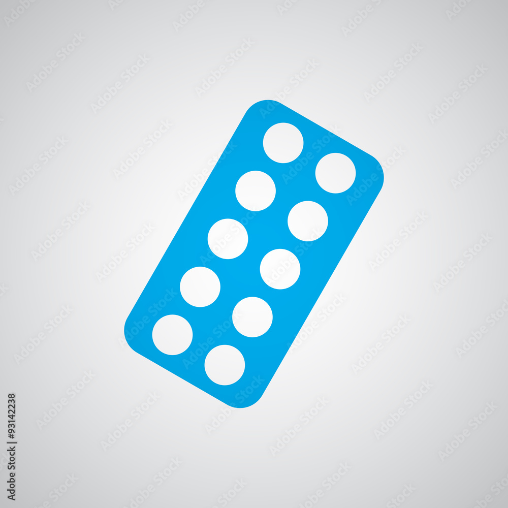 Flat blue Tablet Strip icon Flat blue Tablet Strip icon