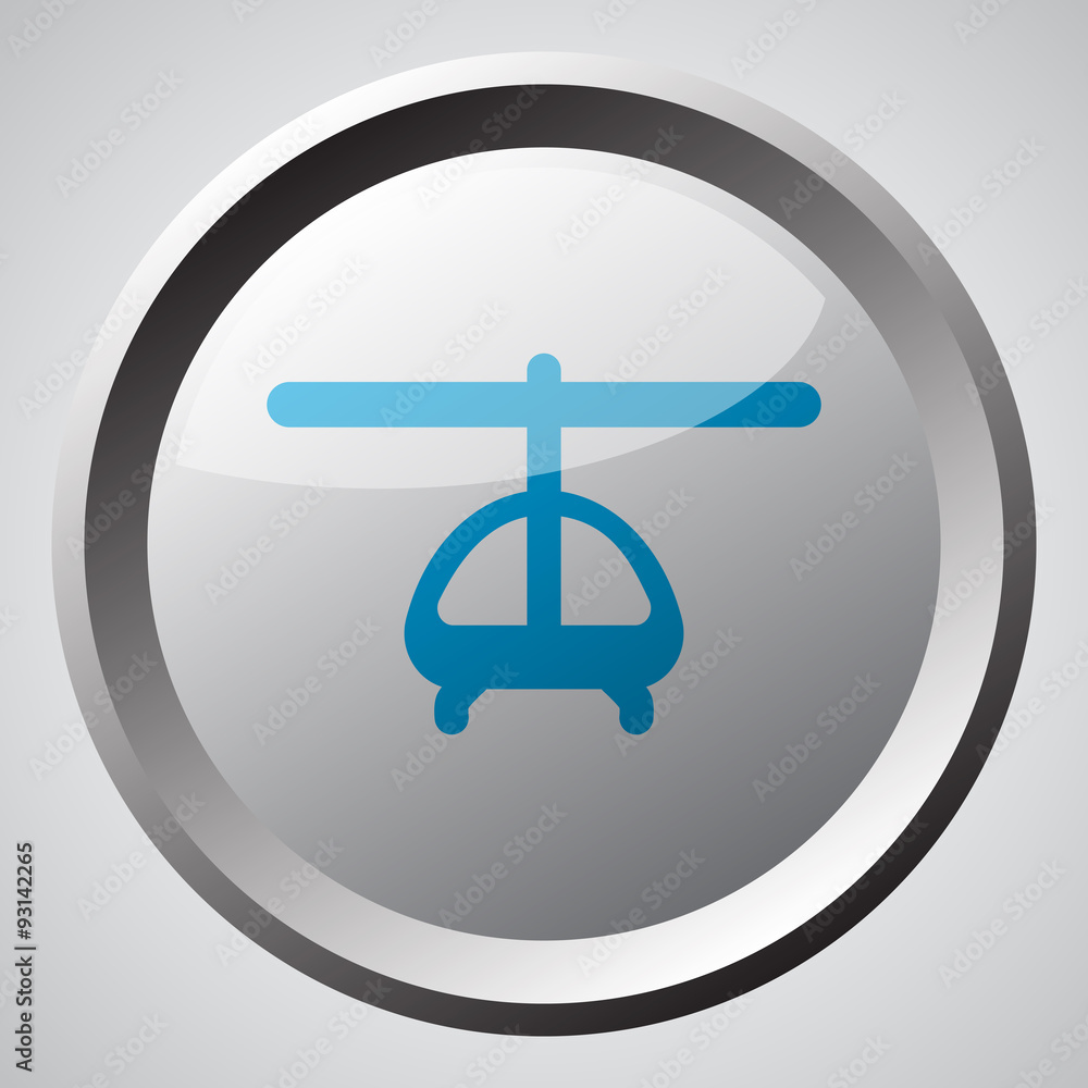 Web button with blue Helicopter icon Web button with blue Helicopter icon