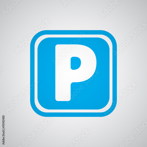 Flat blue Parking icon