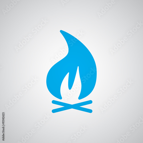 Flat blue Bonfire icon