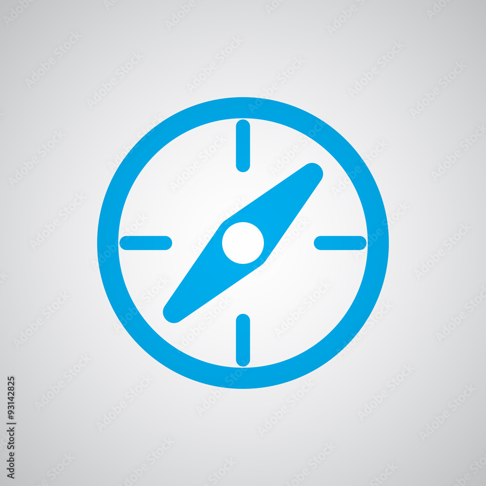 Flat blue Compass icon Flat blue Compass icon