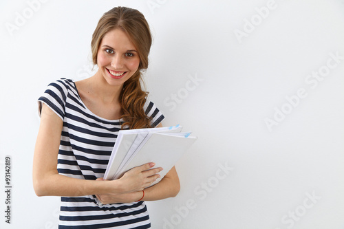 Student Girl near ther wall