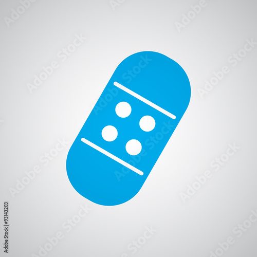 Flat blue Band Aid icon
