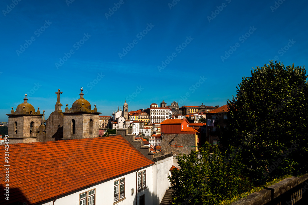 panoramic view of Porto in a sunny day