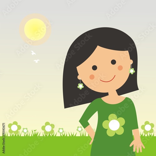 Niña con flores en primavera FB