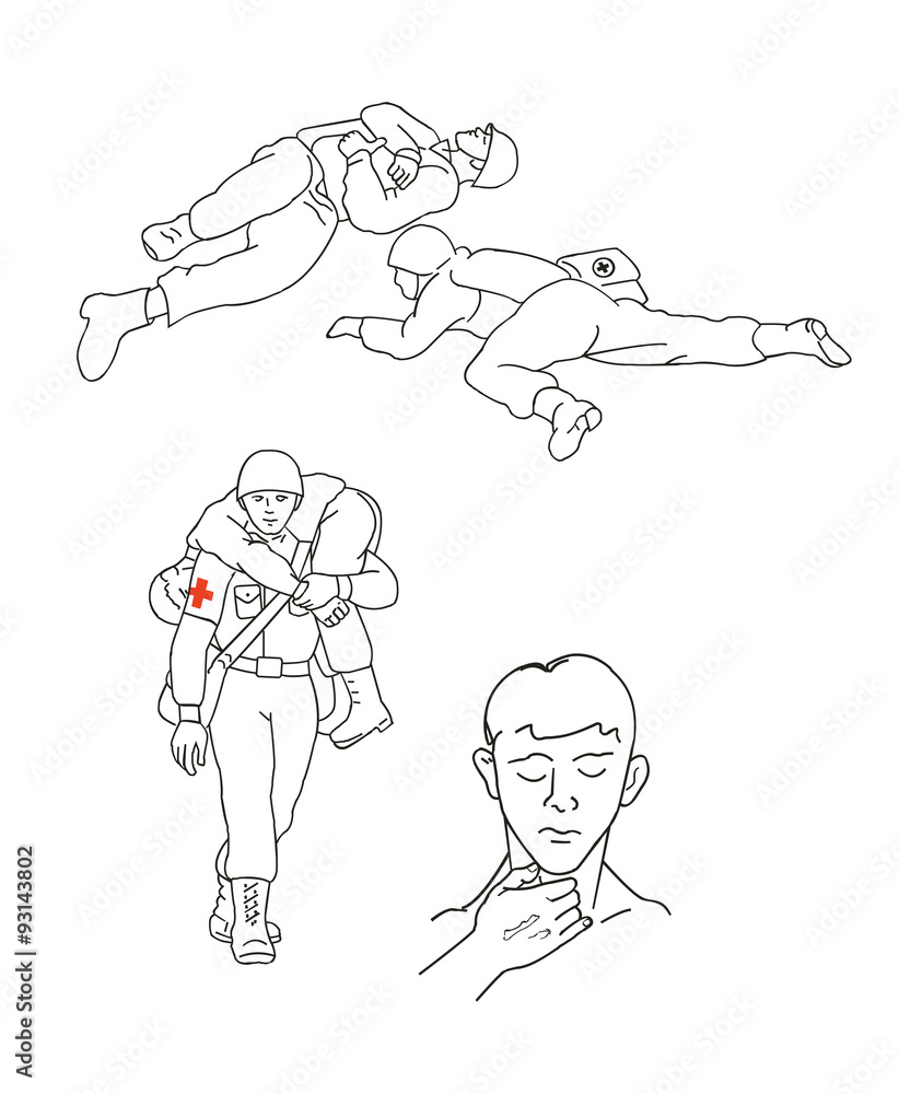 Fototapeta premium Medical first aid for injury