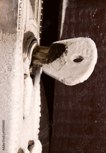 frozen key in the door lock