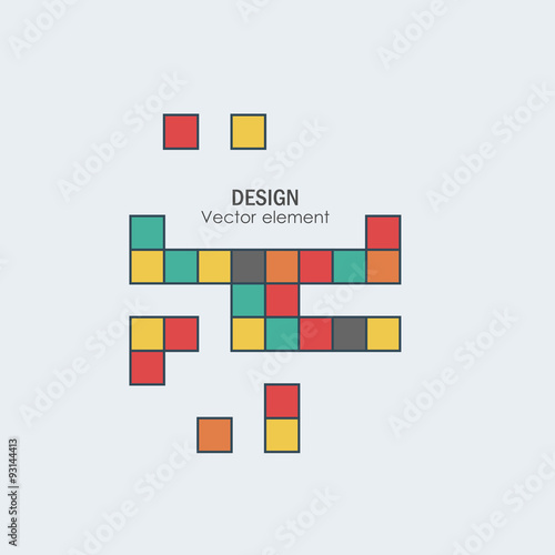 Game tetris square template. Brick game pieces