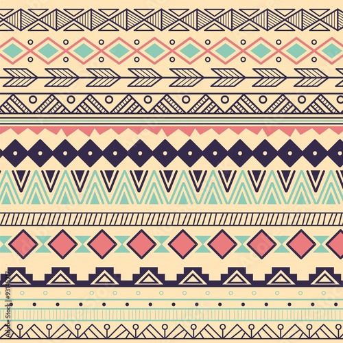 Aztec tribal pattern in stripes