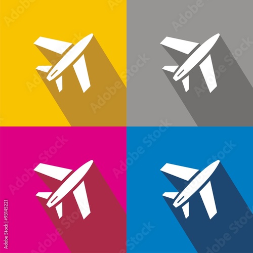 Icono avión colores sombra