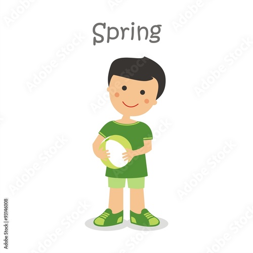 Niño jugando al balón un día de primavera ENG