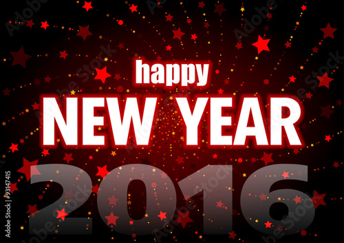 Happy New Year - Red Abstra...