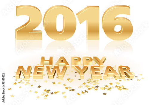 Golden Happy New Year Greet...