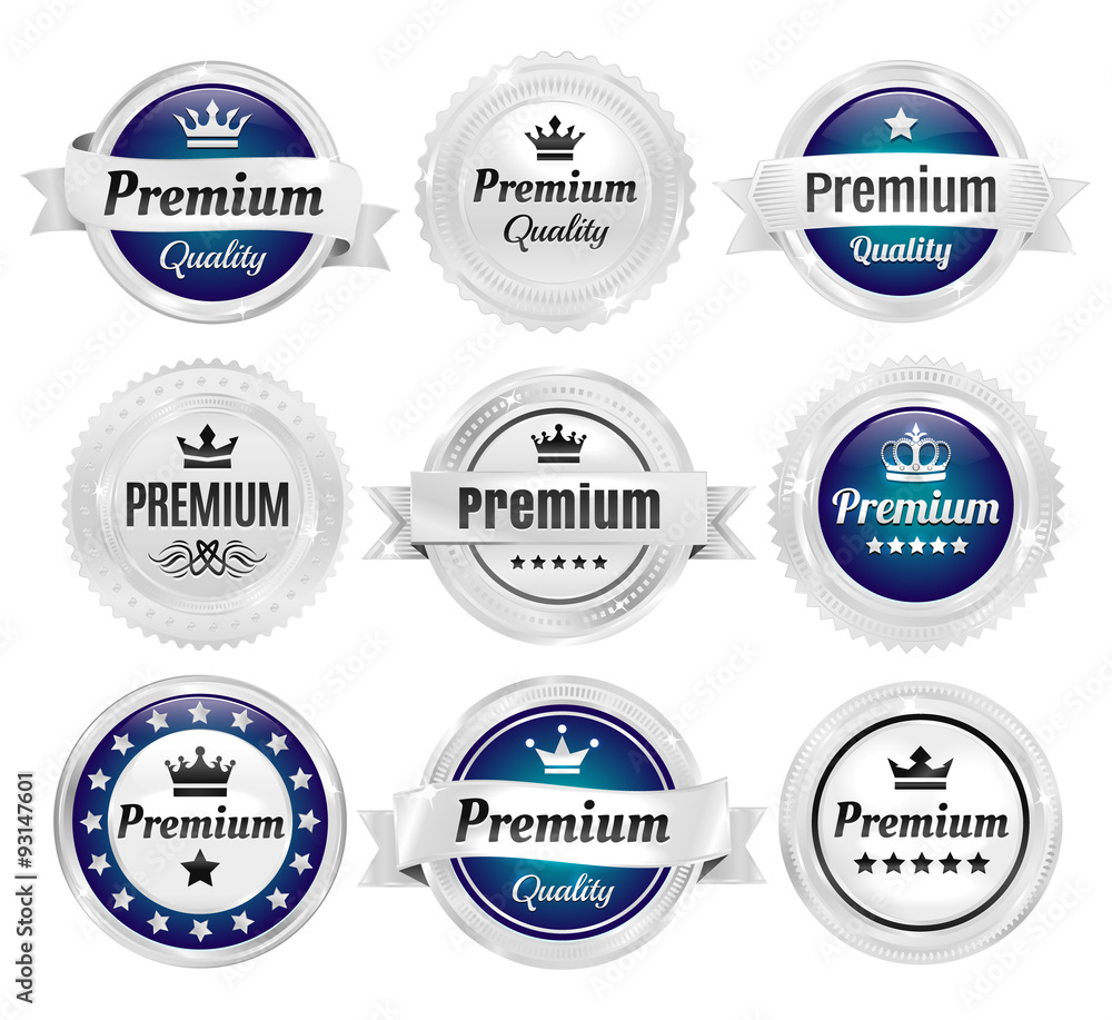 Silver Premium Quality Badges