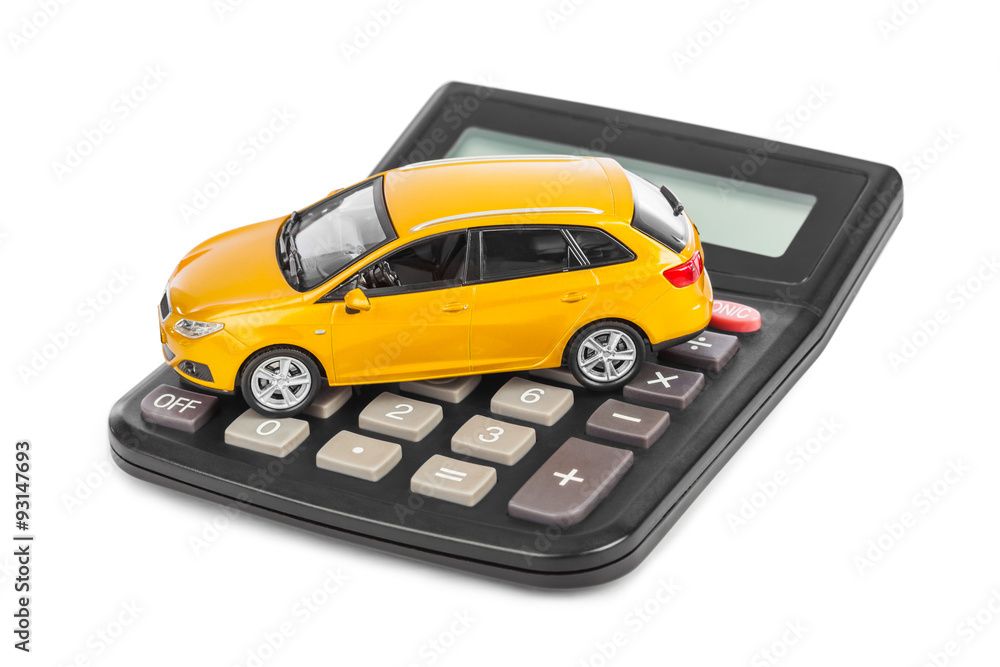Calculator and toy car