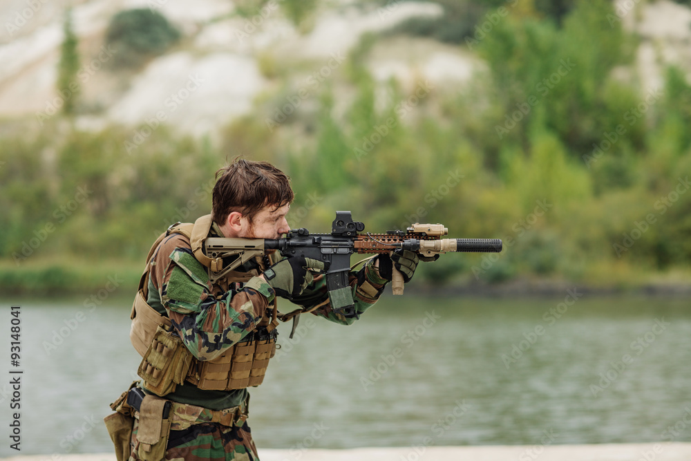 rangers to aim and shoot at a target with automatic weapons rangers to aim and shoot at a target with automatic weapons