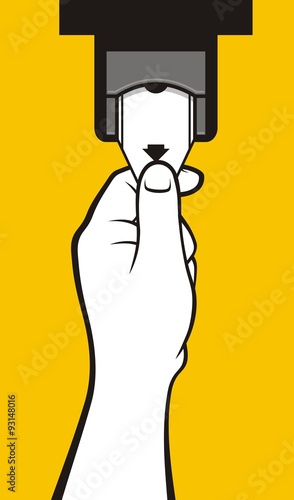 Hand taking ticket