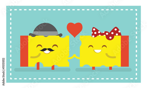 quesos enamorados y felices