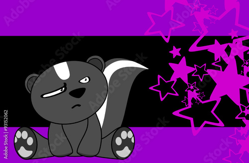 sweet baby skunk cartoon background in vector format 