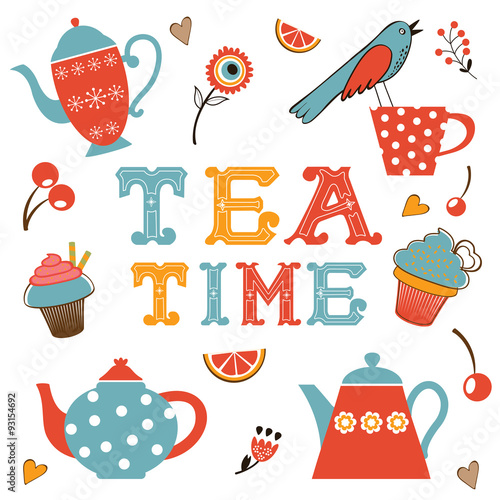 Colorful tea party set