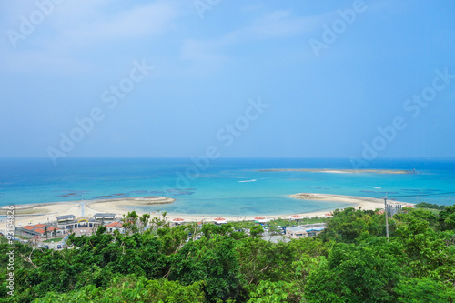 沖縄県 南城市 高台から見るあざまサンサンビーチ