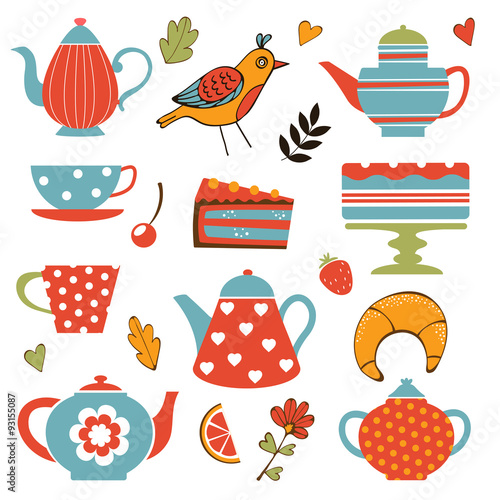 Colorful tea party set