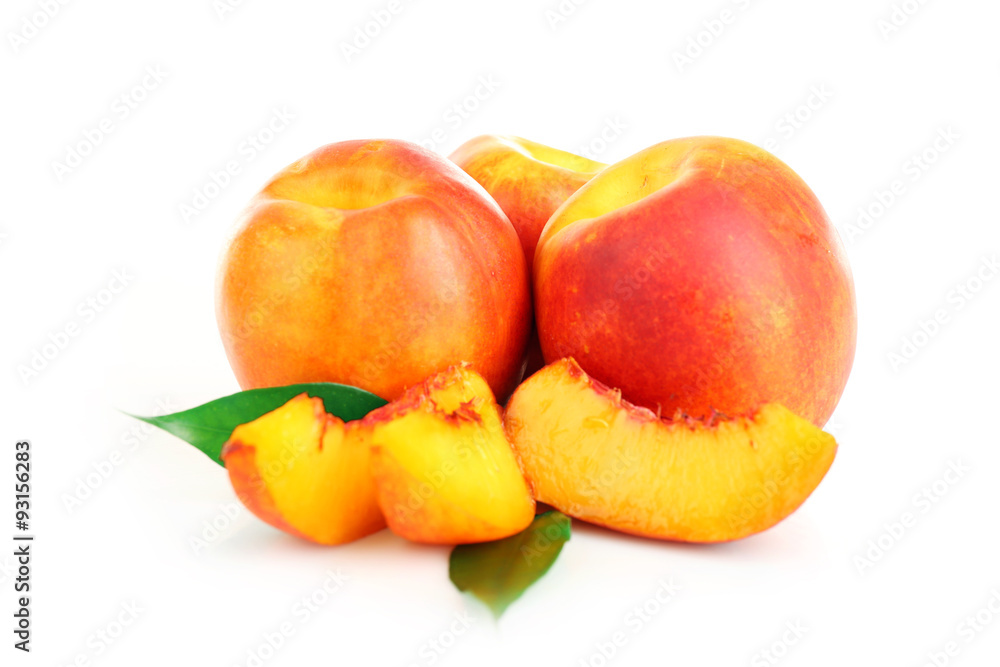 Fresh peaches isolated on white Fresh peaches isolated on white