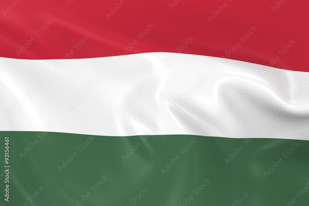 Waving Flag of Hungary - 3D Render of the Hungarian Flag with Silky Texture