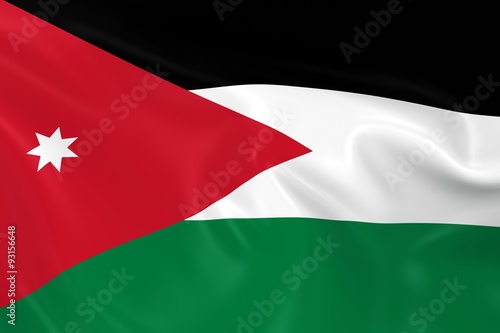 Waving Flag of Jordan - 3D Render of the Jordanian Flag with Silky Texture
