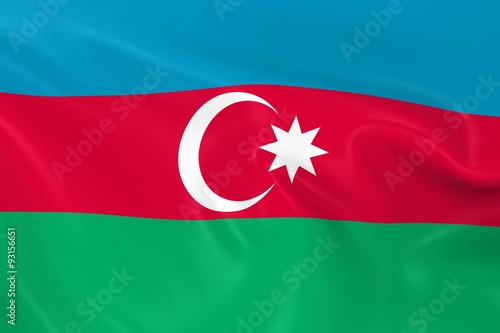 Waving Flag of Azerbaijan - 3D Render of the Azerbaijani Flag with Silky Texture