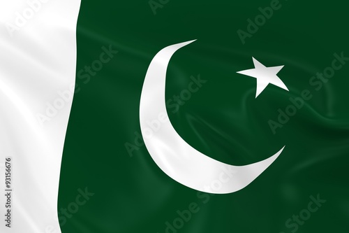 Waving Flag of Pakistan - 3D Render of the Pakistani Flag with Silky Texture