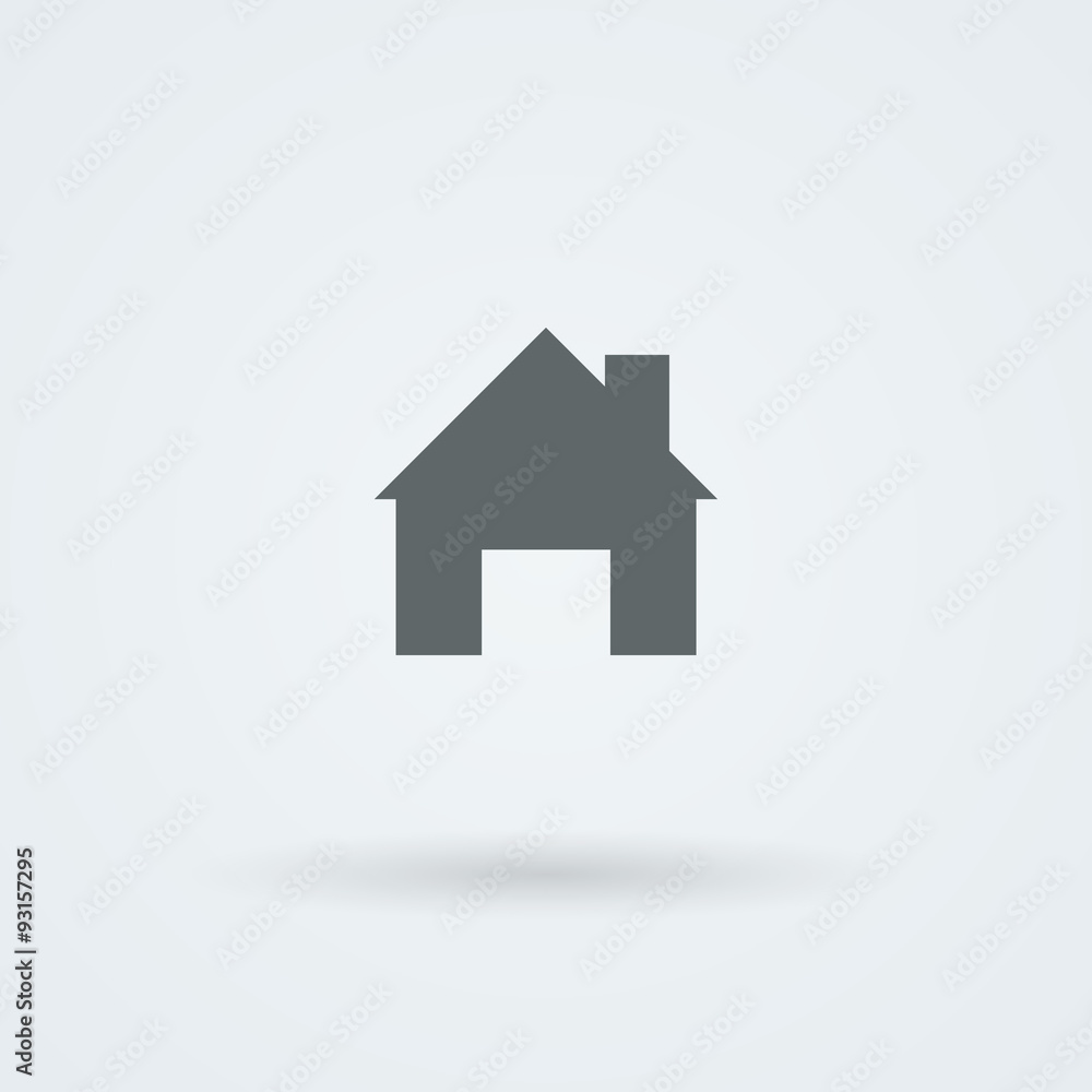 Mono icon with the image of the house, the cottage, the building Mono icon with the image of the house, the cottage, the building
