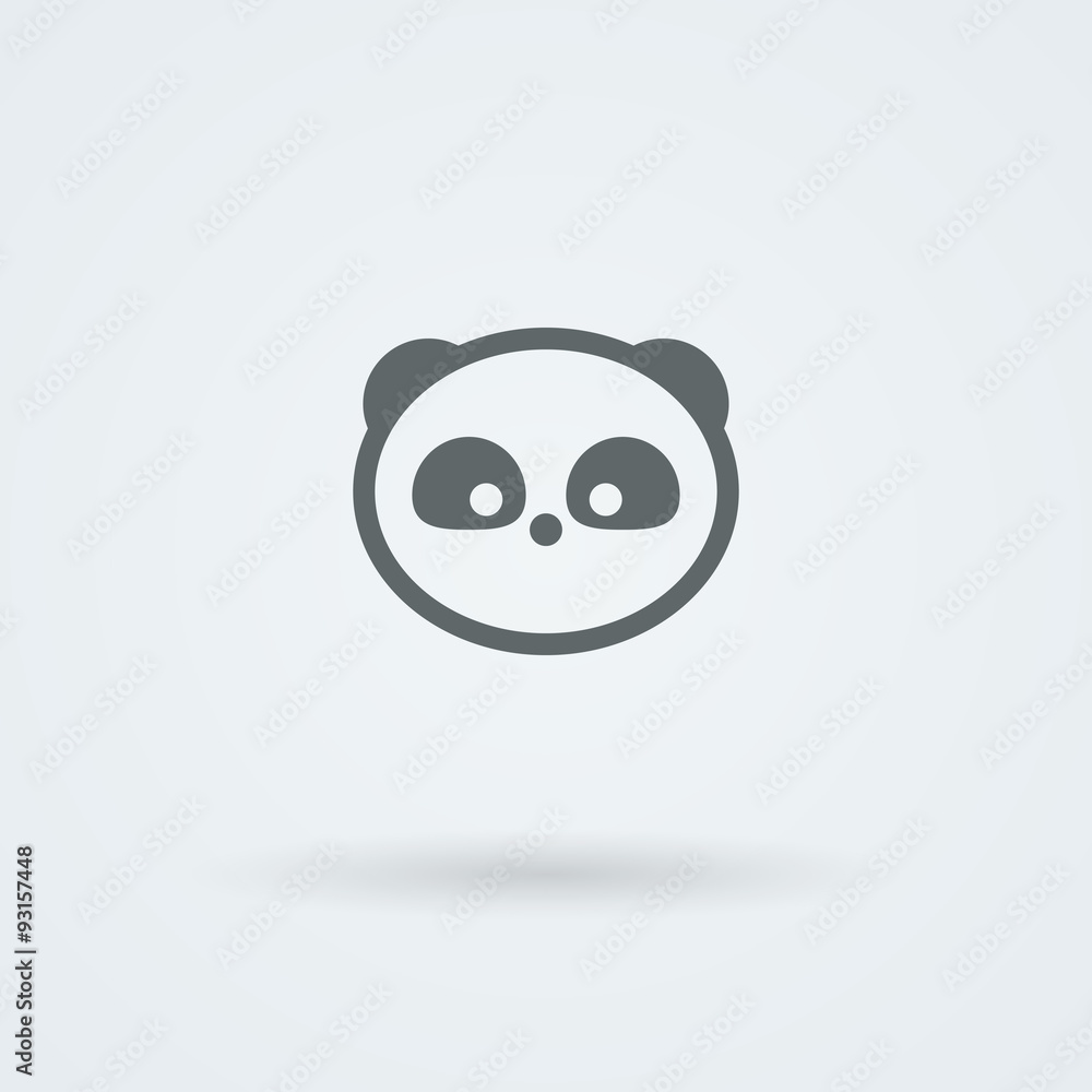 Simple minimalist icon with a muzzle of panda. Simple minimalist icon with a muzzle of panda.