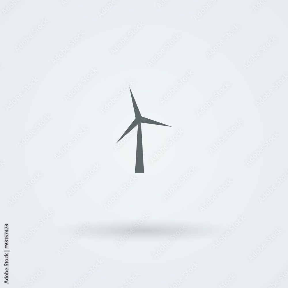 Minimalistic, simple icon with the image of the wind turbine. Minimalistic, simple icon with the image of the wind turbine.