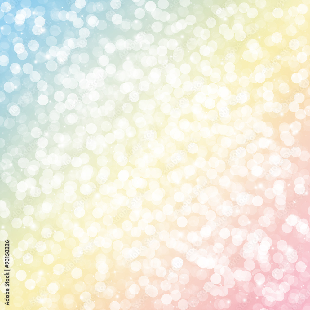 Yellow blue and pink bokeh glitter defocused lights abstract background