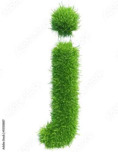 Vector small grass letter j on white background