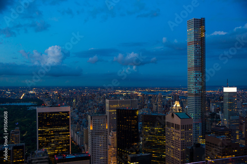 New York von oben bei Nacht