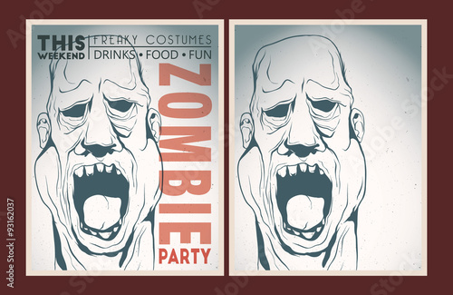 Zombie party placard set
